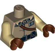 Torso Shirt with Black Belt, Reddish Brown Strap, and Badge Print (General Calrissian), Tan Arms, Reddish Brown Hands Dunkelbeige