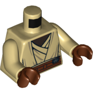 Torso Jedi Robe, Reddish Brown Undershirt and Belt Print (Agen Kolar), Tan Arms, Reddish Brown Hands Tan