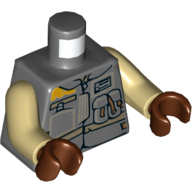 Torso Jacket with Dark Tan Belts and Pockets Print (Rebel Trooper), Tan Arms, Reddish Brown Hands Dark Bluish Gray