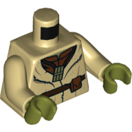 Torso Robe, Brown Shirt, Necklace with Pipe, Brown Belt with Pocket Print (Yoda), Tan Arms, Olive Green Hands Beige