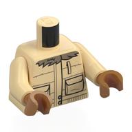 Torso, Winter Coat, Pockets, Dark Tan Fur Collar print, Tan Arms, Medium Nougat Hands Tan