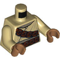 Torso Robe, Reddish Brown Belt and Shoulder Strap with Pouches Print, Tan Arms, Medium Nougat Hands Beige