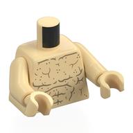Torso, Muscles, Dark Tan Sand print, Tan Arms and Hands Beige