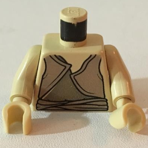 Torso Vest, Dark Gray with Belt over Dark Tan Undershirt Print (Gungan), Tan Arms, Tan Hands Tan