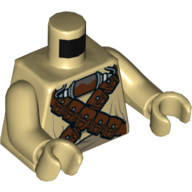 Torso Robe, Reddish Brown Belts Across Chest, Breathing Apparatus Print (Tusken Raider), Tan Arms and Hands Tan