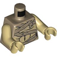 Torso, Dark Tan Mummy Wraps print, Tan Arms and Hands Dark Tan