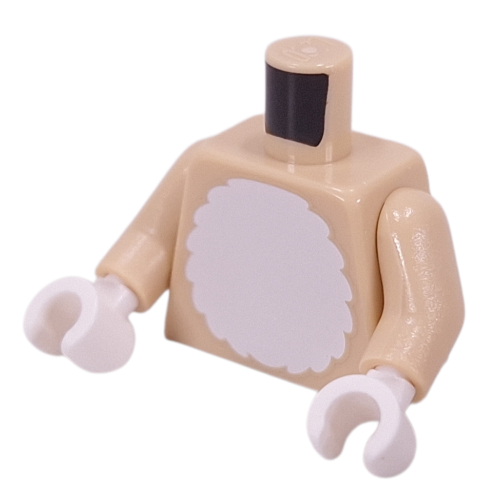 Torso, White Furry Chest print, Tan Arms, White Hands Tan