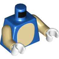 Torso Tan Stomach Print, Tan Arms, White Hands Blau