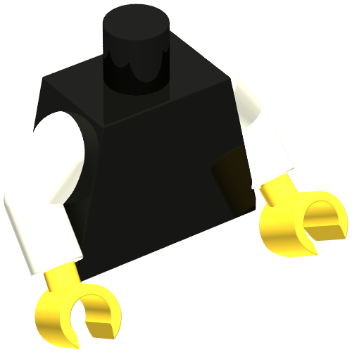 Torso, White Arms, Yellow Hands [Plain] Schwarz