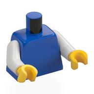 Torso, White Arms, Yellow Hands [Plain] Blau