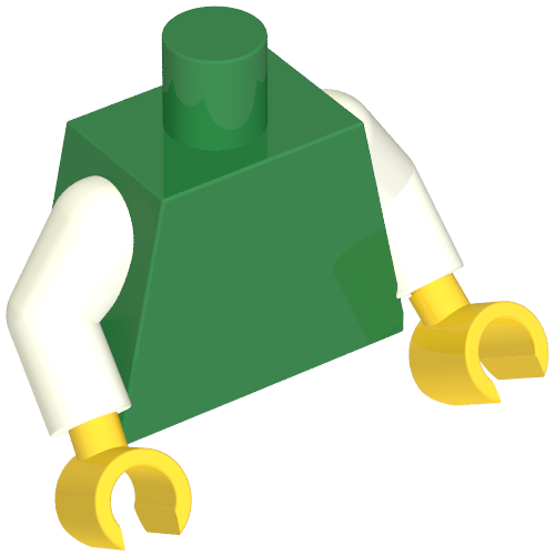 Torso, White Arms, Yellow Hands [Plain] Green