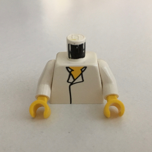 Torso Shirt Open Collar, Yellow Chest Print (Han Solo), White Arms, Yellow Hands Weiß