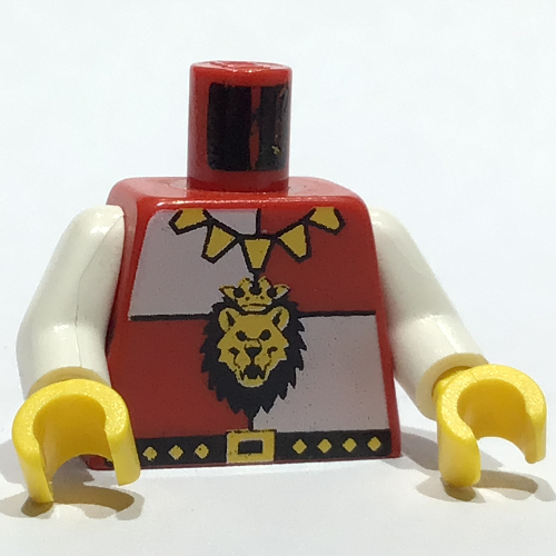 Torso Royal Knights Lion Head and Necklace Print, White Arms, Yellow Hands Rot