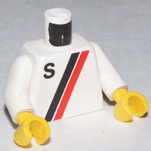 Torso 'S' Logo Red and Black Print, White Arms, Yellow Hands White