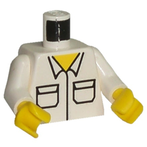 Torso Shirt with Pockets Print, White Arms, Yellow Hands White
