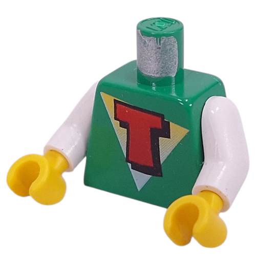 Torso White and Yellow Triangle and Red 'T' Print (Freestyle Timmy), White Arms, Yellow Hands Grün