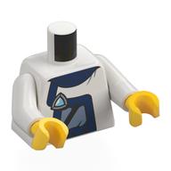 Torso, Dark Blue Overalls, Triangle Jewel print, White Arms, Yellow Hands Weiß