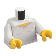 Torso, Ballerina Outfit, Bright Pink Trim print, White Arms, Yellow Hands Weiß