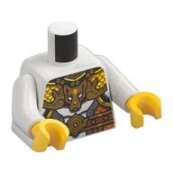 Torso, Gold/Yellow Armor, Animal Head, Dark Orange Belt print, White Arms, Yellow Hands White