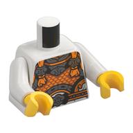 Torso, Orange/Silver Armor print, White Arms, Yellow Hands White