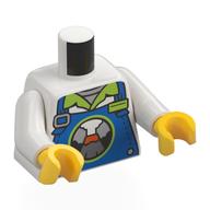Torso, Blue Overalls, Koala in Circle, Lime Collar, Name Badge print, White Arms, Yellow Hands White
