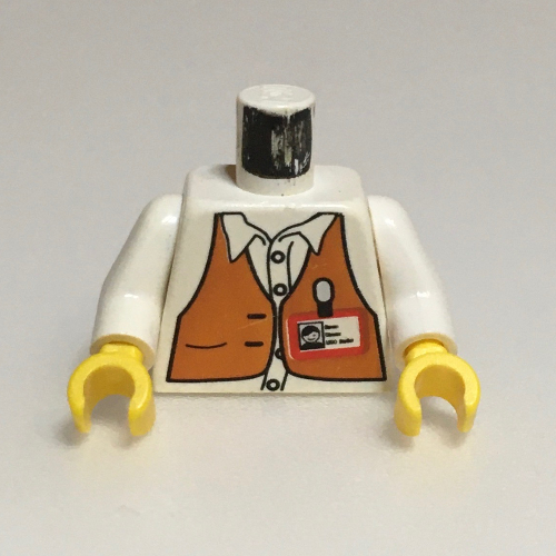 Torso Brown Vest, ID / Clapboard on Back Print (Director), White Arms, Yellow Hands White