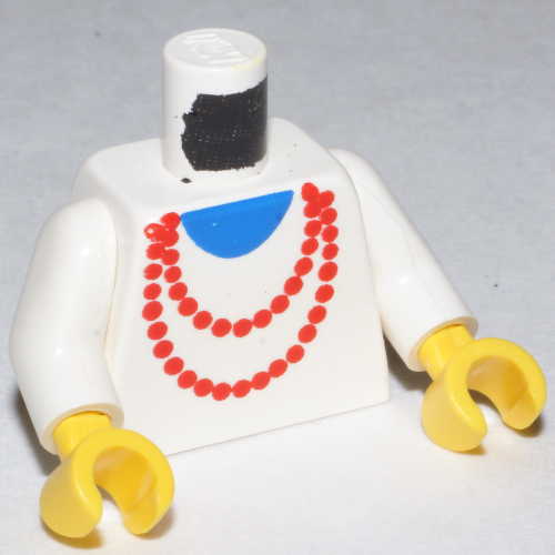 Torso Red Necklace and Blue Undershirt Print, White Arms, Yellow Hands White