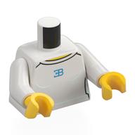 Torso, Shirt, Medium Blue EB print, White Arms, Yellow Hands in 
