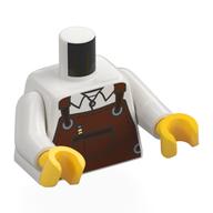 Torso, Reddish Brown Apron, Pocket, White Shirt print, White Arms, Yellow Hands White