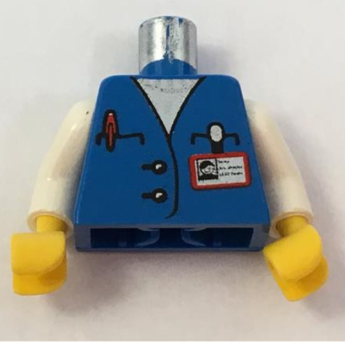 Torso Vest, Assistant Badge, Pen, and Clapboard on Back Print, White Arms, Yellow Hands Blue