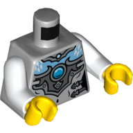 Torso Armor with Blue 'Chi' Orb Print, White Arms, Yellow Hands Hellblaugrau