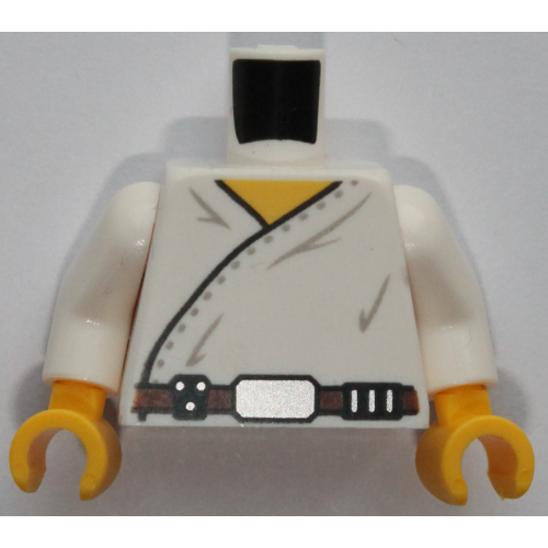 Torso Wrap-Around Tunic and Utility Belt on Front and Back Print, White Arms, Yellow Hands White