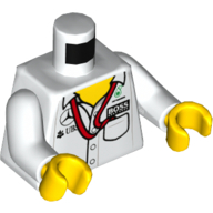 Torso Shirt, Boss, Mercedes-Benz, Petronas and UBS Logos and Red Ribbon and Pocket, Front and Back Print, White Arms, Yellow Hands White
