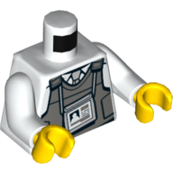 Torso Vest, Radio, ID Tag Print (Police), White Arms, Yellow Hands Weiß