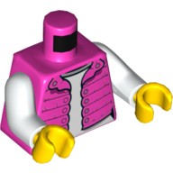 Torso Bodywarmer with White Undershirt Print, White Arms, Yellow Hands Dunkelrosa