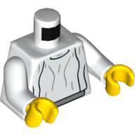 Torso Robe, Light Bluish Grey Belt Print (Princess Leia), White Arms, Yellow Hands White