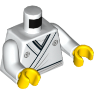 Torso Robe, with Light Bluish Gray Emblems on Shoulders Print, White Arms, Yellow Hands White