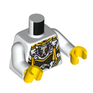 Torso, Light Bluish Grey Wolf, Yellow Decorations print, White Arms, Yellow Hands Weiß