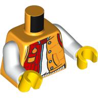 Torso, Red/Orange Jacket, White Shirt print, White Arms, Yellow Hands, NO. 6403 Leuchtendes Hellorange