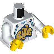 Torso, Hoody, Medium Azure Laces, Gold/Dark Blue 'CITY' print, White Arms, Yellow Hands White