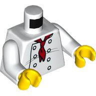 Torso Chef Jacket, 8 Buttons, Red Neckerchief / '2012 The LEGO Store Vancouver, BC' on Back Print, White Arms, Yellow Hands Weiß