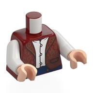 Torso, Jacket, White Buttoned Shirt, Dark Blue Pants print, White Arms, Light Nougat Hands Dark Red
