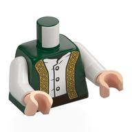 Torso, Jacket, Gold Trim, White Buttoned Shirt, Black Pants print, White Arms, Light Nougat Hands Dark Green