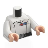 Torso, Imperial Officer Uniform, Colonel, Black Belt, Blue/Red Rank Indicator print, White Arms, Light Nougat Hands White