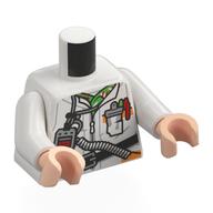 Torso, Jacket, Black Belt, ID Badge, Straps, Hose print White Arms, Light Nougat Hands White