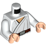Torso Wrap-Around Tunic and Utility Belt with Large Pouch Print, White Arms, Light Nougat Hands White