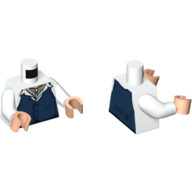 Torso Shirt with Dark Blue Vest, Claw Necklace on Light Nougat Neck Print, White Arms, Light Nougat Hands White