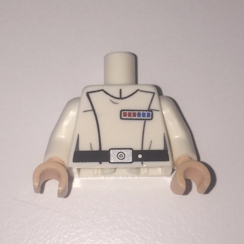 Torso Imperial Officer Uniform Print (Admiral Yularen), White Arms, Light Nougat Hands White