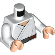 Torso Wrap-Around Tunic and Utility Belt with Large Pouch, Light Folds Print, White Arms, Light Nougat Hands Weiß