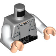 Torso Jacket, Black Control Panel on Belt Print, White Arms, Light Nougat Hands Hellblaugrau